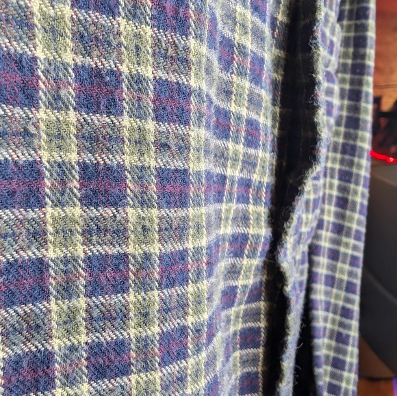 Vintage 90s Bay Area Traders Green Purple Plaid Button Down Men's XXL Unisex - Picture 4 of 8